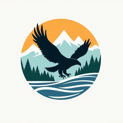 AI Design for BednesherLogo of eagle, mountain, lake for a family b&b