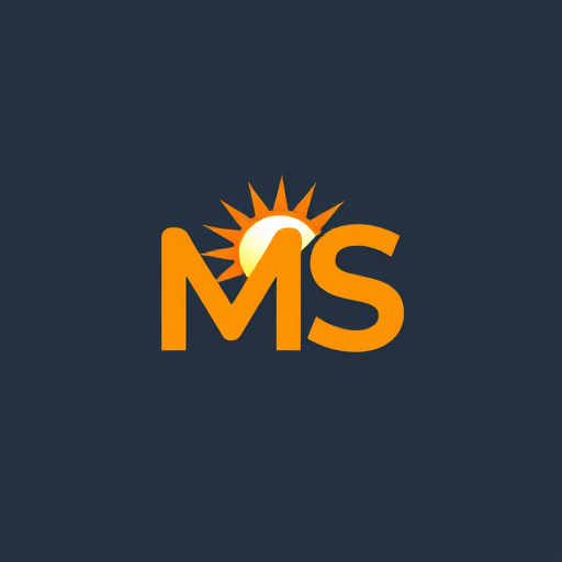 AI Design for induce the letters M and S and add a symbol of sun