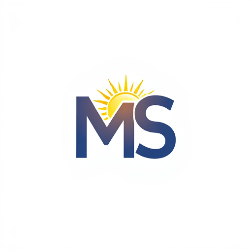 AI Design for induce the letters M and S and add a symbol of sun