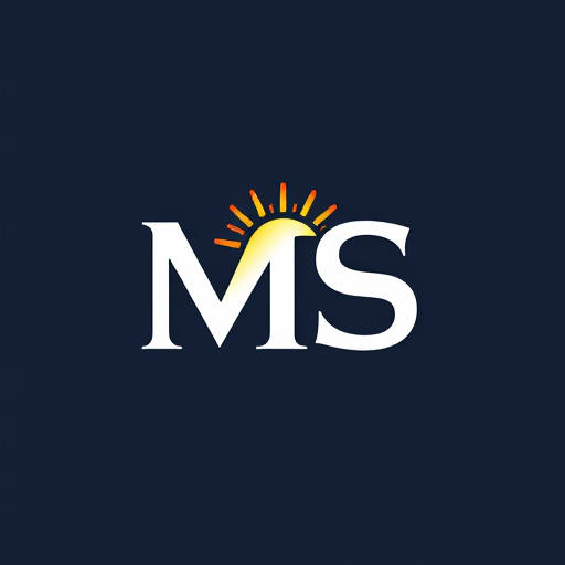 AI Design for induce the letters M and S and add a symbol of sun