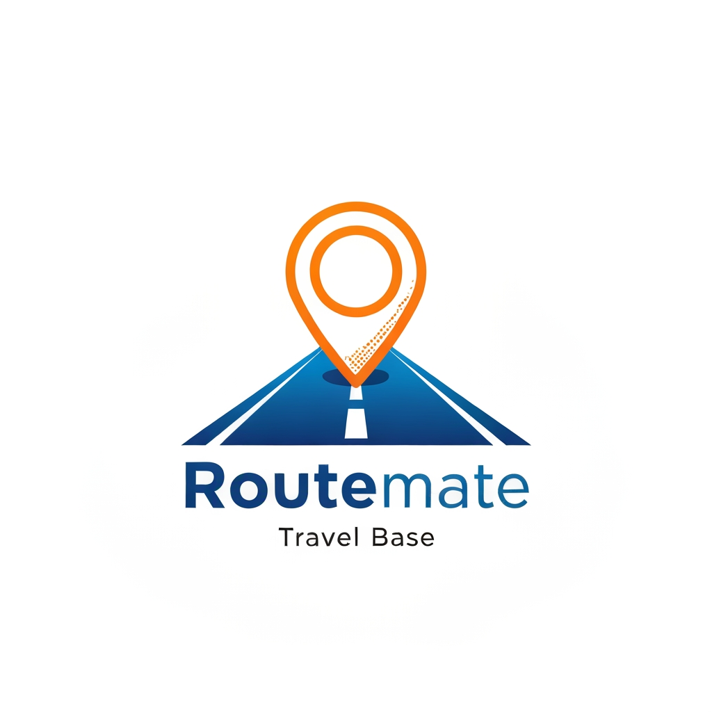 AI Design for Need logo of Routemate (a travel base company) with road and location icon