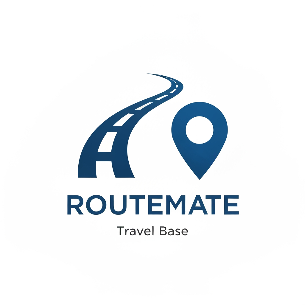 AI Design for Need logo of Routemate (a travel base company) with road and location icon