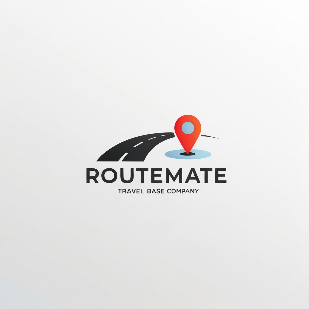 AI Design for Need logo of Routemate (a travel base company) with road and location icon