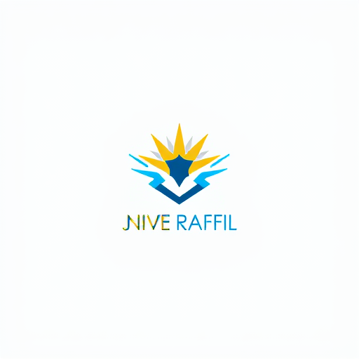 AI Design for Create a sleek and modern logo for an international raffle and giveaway platform. The design should feature a minimalistic, abstract symbol inspired by a ticket or a starburst to represent raffles, excitement, and winning moments. Use clean lines and a dynamic blend of blue and gold for a celebratory and trustworthy feel. Ensure the logo is versatile, scalable, and works well in both monochrome and full color. The style should be iconic, memorable, and professional, similar to global brands like Nike, Apple, or Hotmart.
