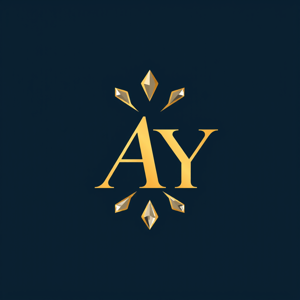 AI Design for Take a reference of this image and build a beautiful logo combining AY letters for a gold and diamond jewellery brand