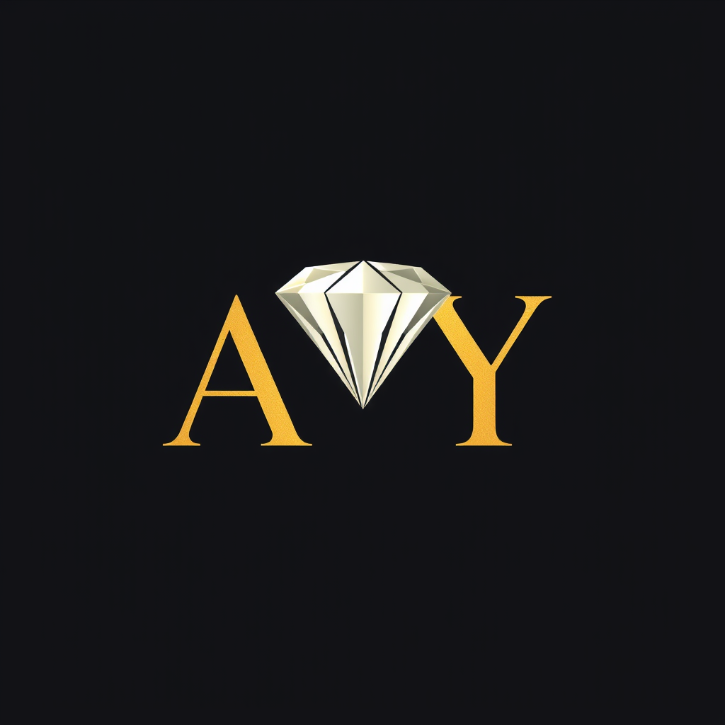 AI Design for Take a reference of this image and build a beautiful logo combining AY letters for a gold and diamond jewellery brand