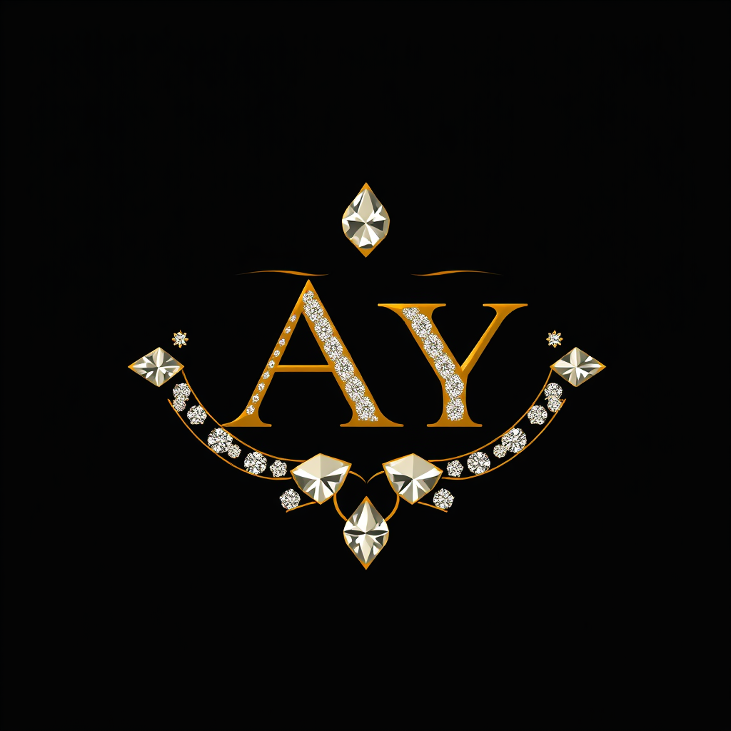 AI Design for Take a reference of this image and build a beautiful logo combining AY letters for a gold and diamond jewellery brand