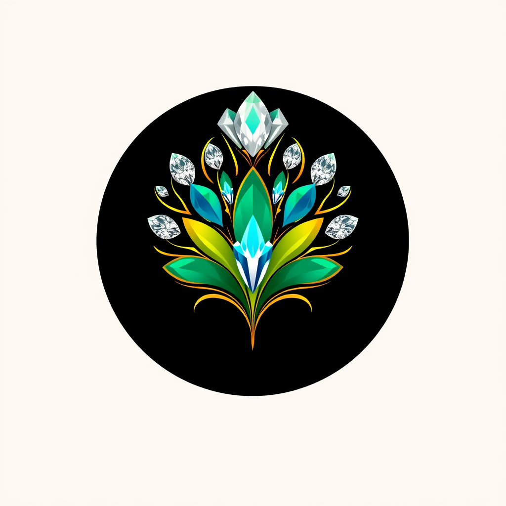 AI Design for I want a beautiful logo combining all these images as a peacock feather for a gold and diamond jewellery brand