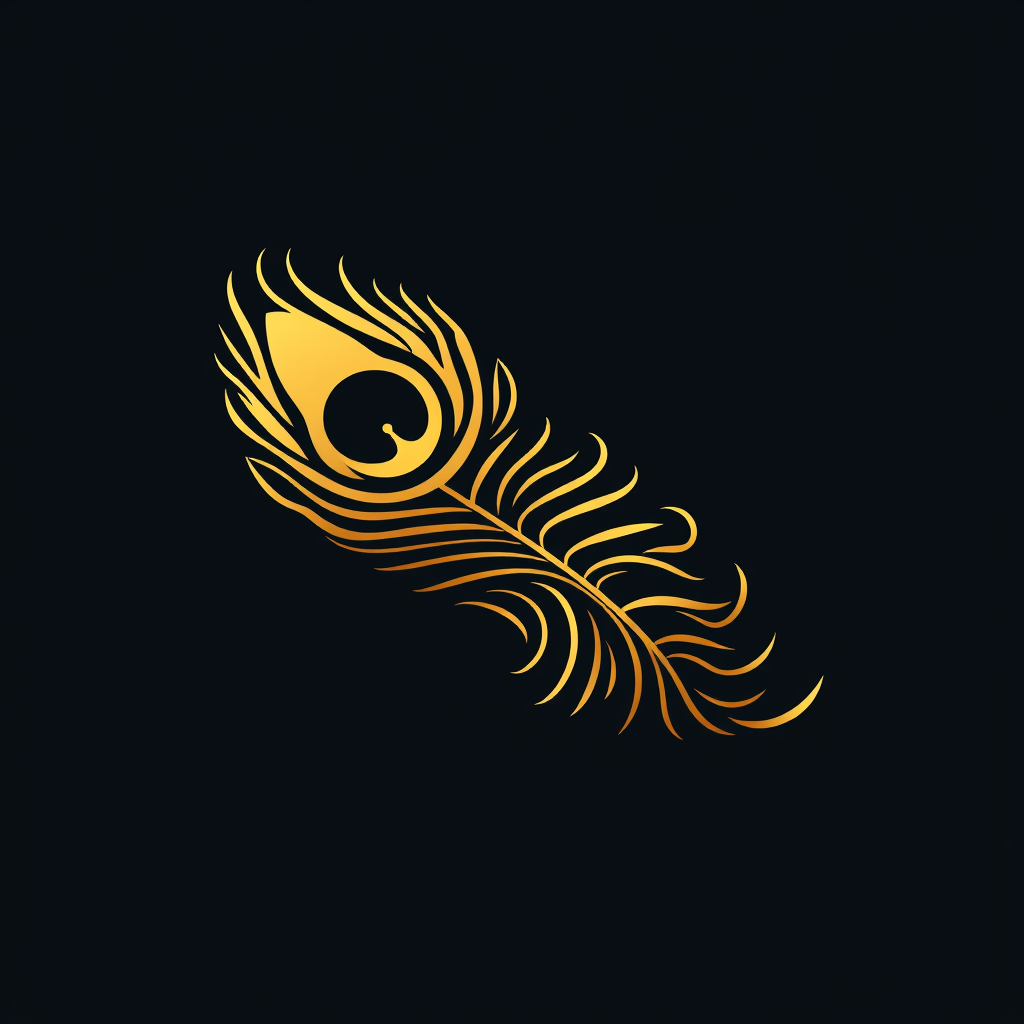 AI Design for I want a logo of this kind as a peacock feather for a gold brand