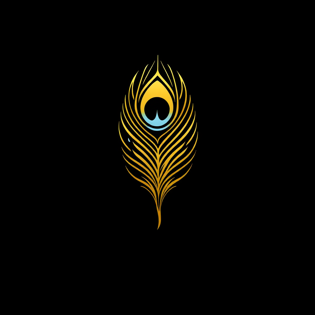 AI Design for I want a logo of this kind as a peacock feather for a gold brand