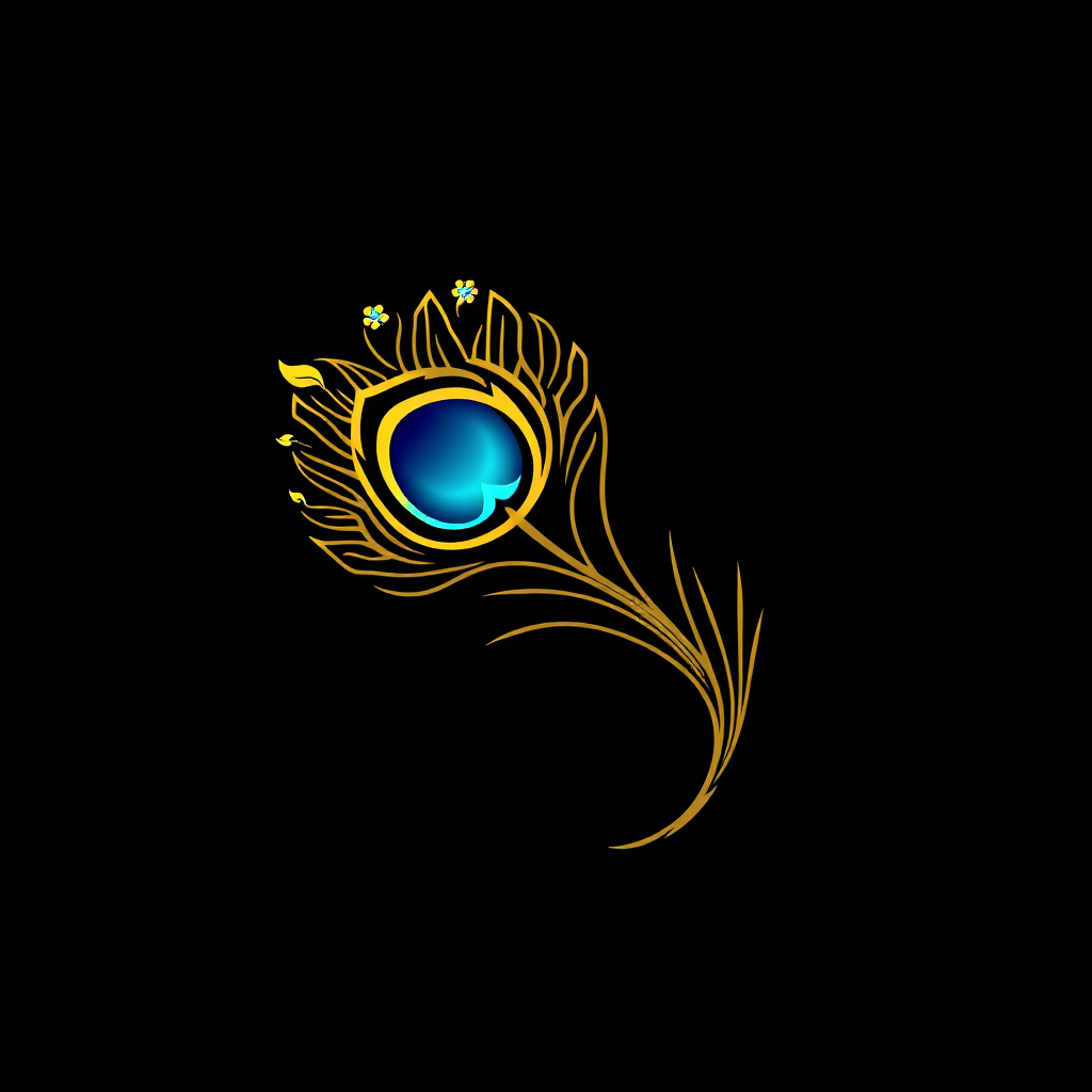 AI Design for I want a beautiful logo of this kind as a peacock feather for a gold and diamond jewellery brand