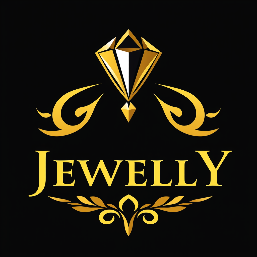 AI Design for Change the black bolour to golden as I want a logo for a gold and jewelley brand