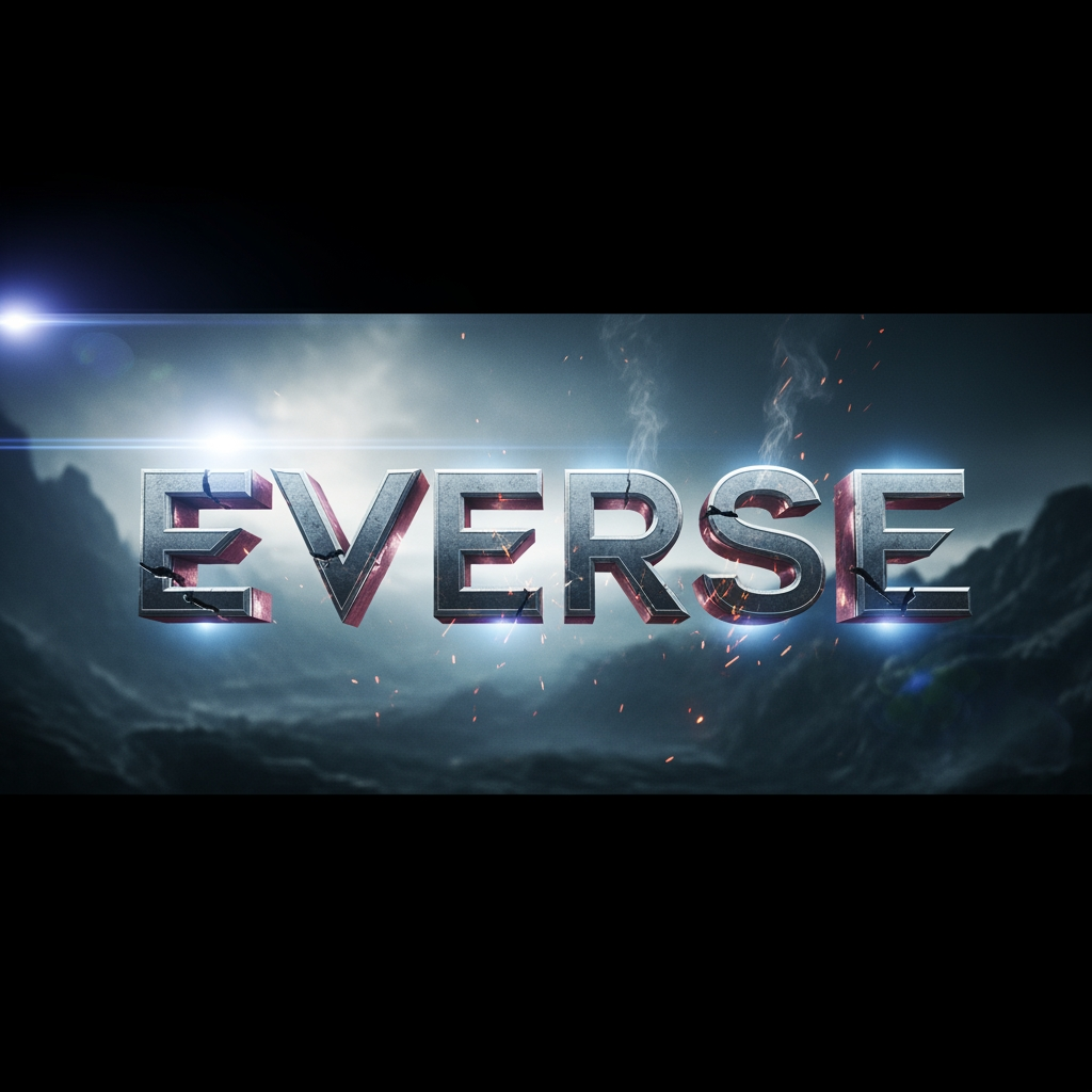AI Design for Make a cinematic title style logo based on this name : EVERSE
