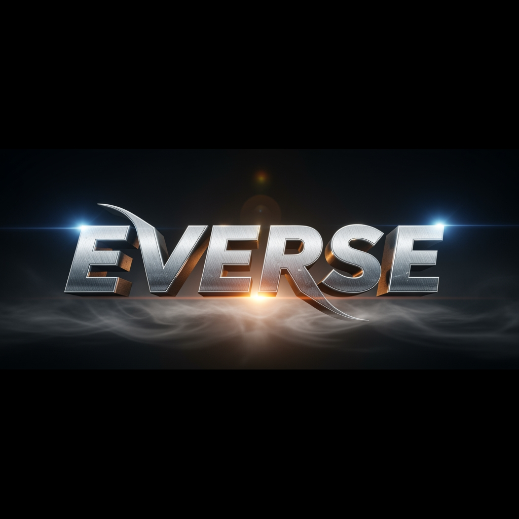 AI Design for Make a cinematic title style logo based on this name : EVERSE