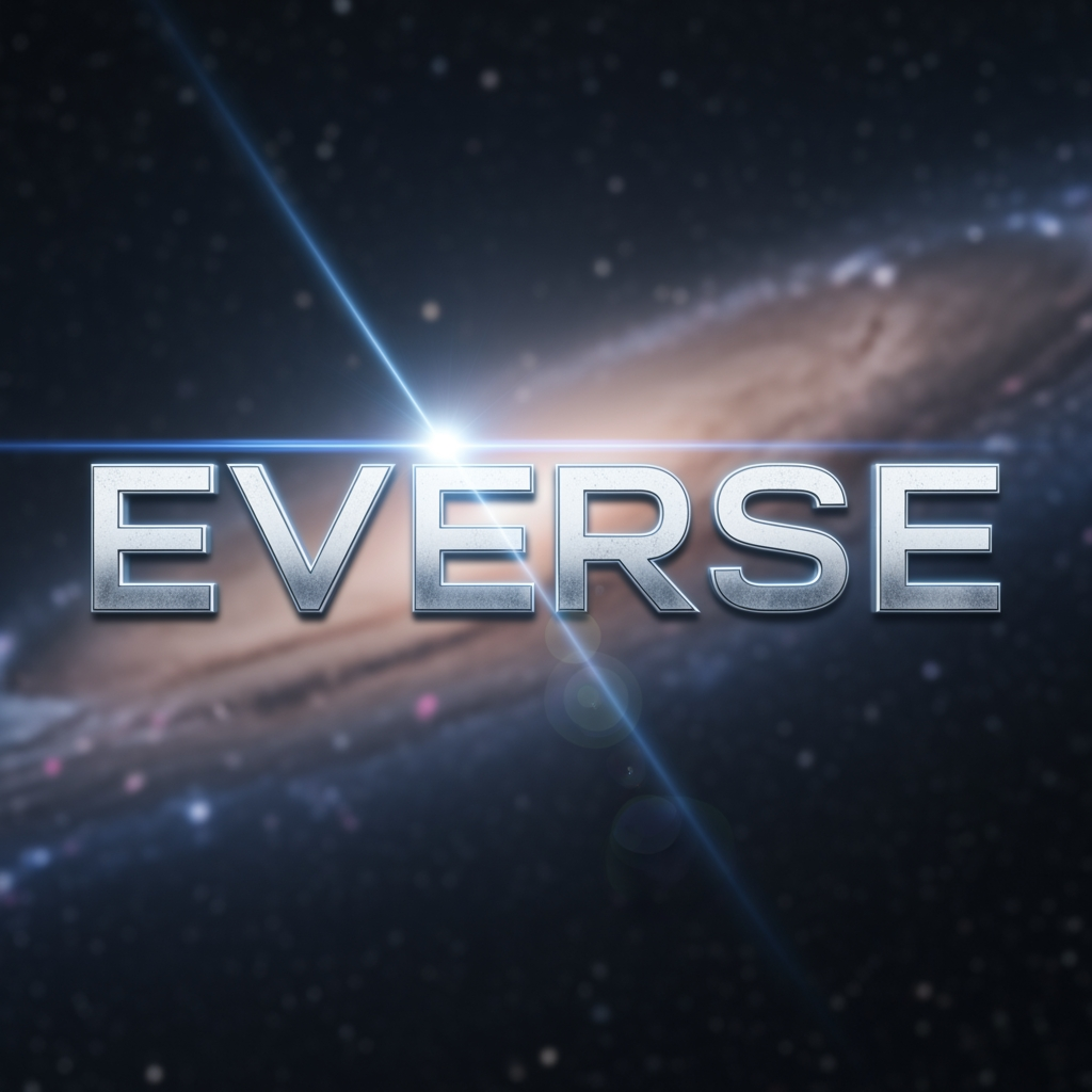 AI Design for Make a cinematic title style logo based on this name : EVERSE