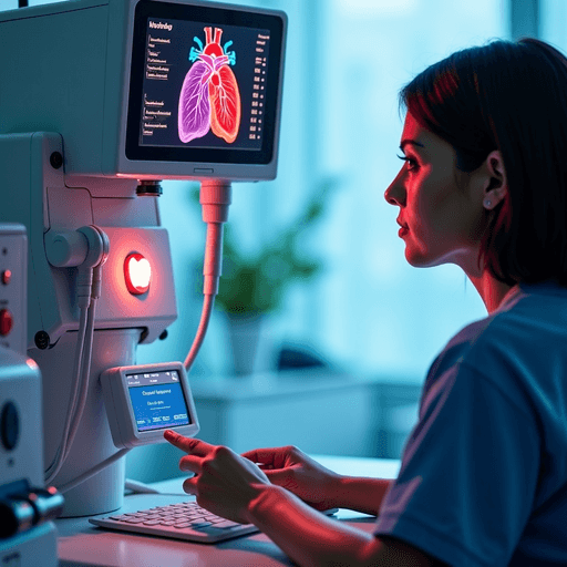 AI Design for a heart lung machine with a person operating the machine