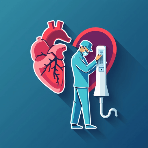 AI Design for Logo for a heart lung machine with an operator. Add text "perusionist"