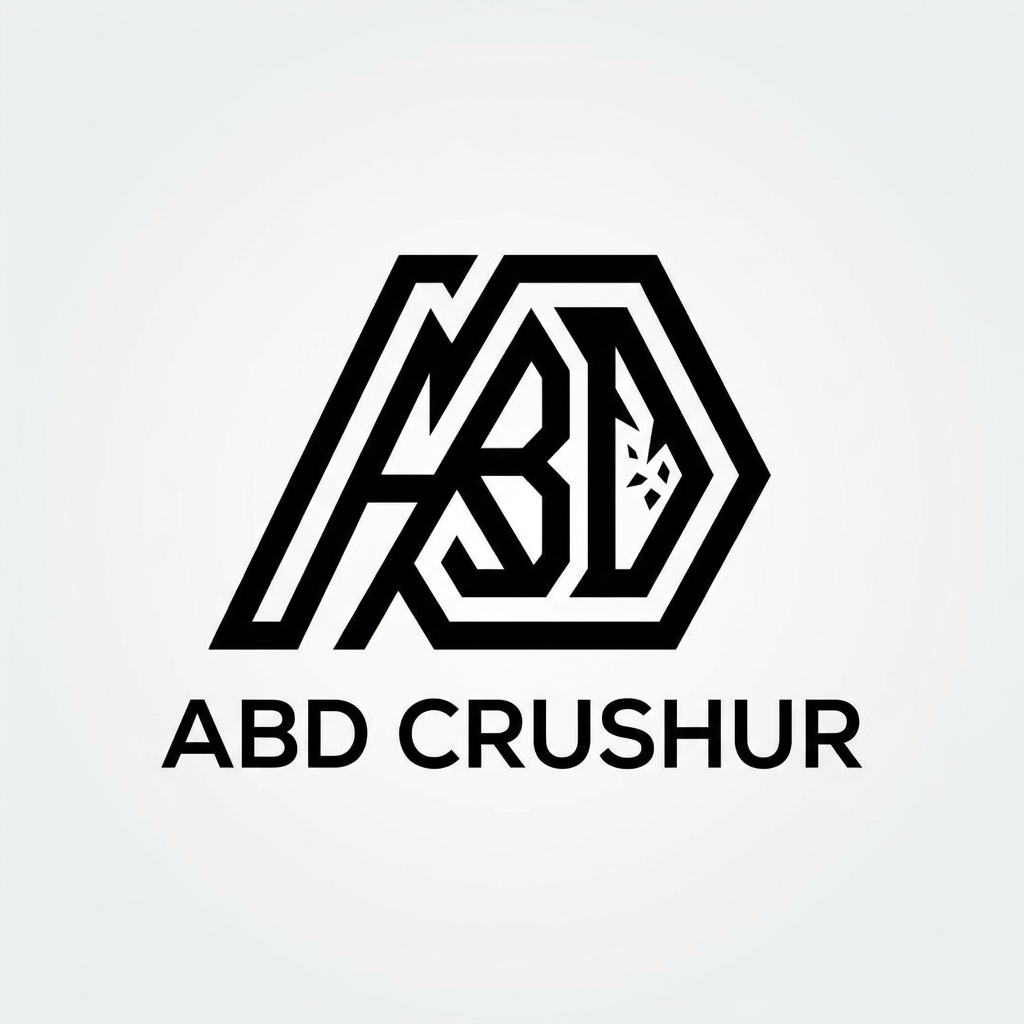AI Design for A minimalist, modern logo design featuring clean geometric lines and balanced negative space. The aesthetic is sophisticated and professional, set against a solid neutral background with high-contrast, sharp vector-style rendering.
Company Name : ABD Crushur