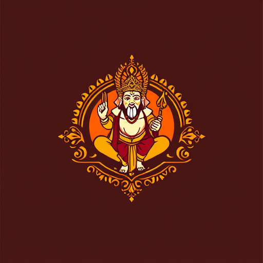 AI Design for create logo for traditional equipment like Gada with Hanuman and the store name is Balshali_Stores