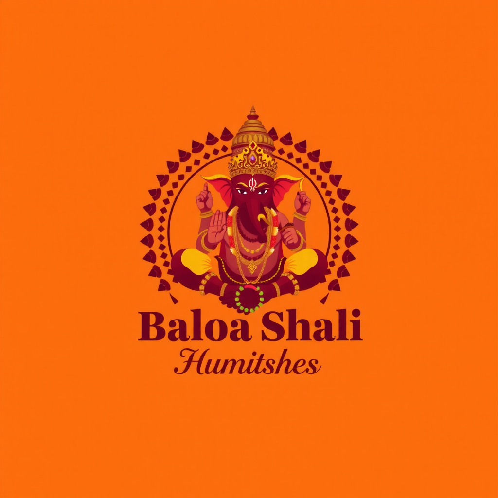 AI Design for create logo for traditional equipment like Gada with Hanuman and the store name is Balshali_Stores