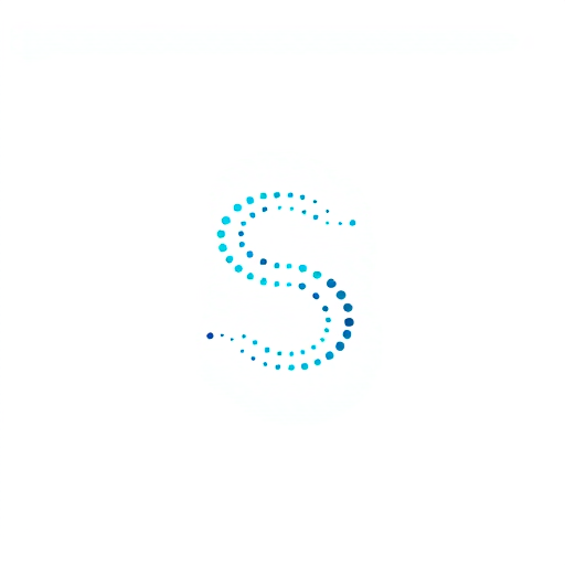 AI Design for An "S" designed with connected dots along its curves, like a progressive timeline