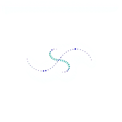 AI Design for An "S" designed with connected dots along its curves, like a progressive timeline