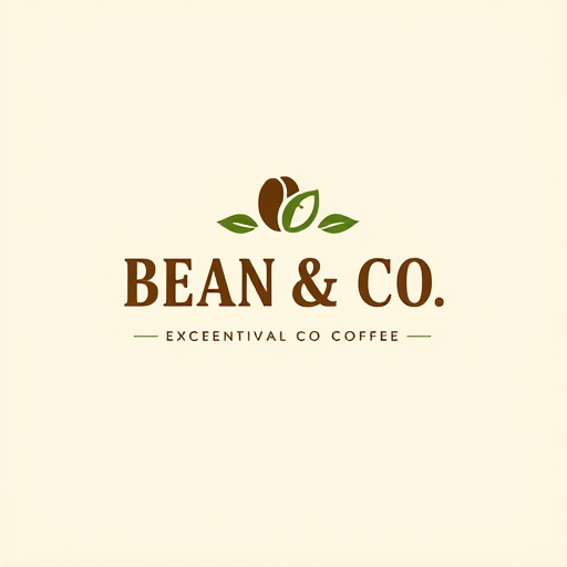 AI Design for bean & co. a coffee beans business with a tagline "Exceptional Coffee. Ethical Origins. A World of Flavor."