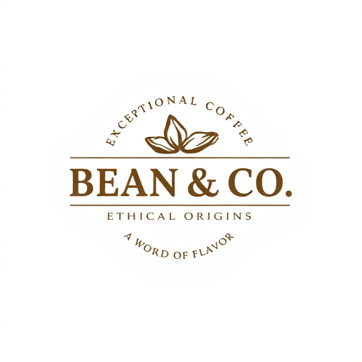 AI Design for bean & co. a coffee beans business with a tagline "Exceptional Coffee. Ethical Origins. A World of Flavor."