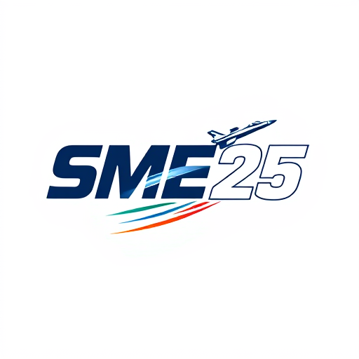 AI Design for bold logo with text "SME 25" but add a text that says "GO" in the back of "25", bold text, add a jet fighter plane maneuvering near the logo and leaves a smoke trail