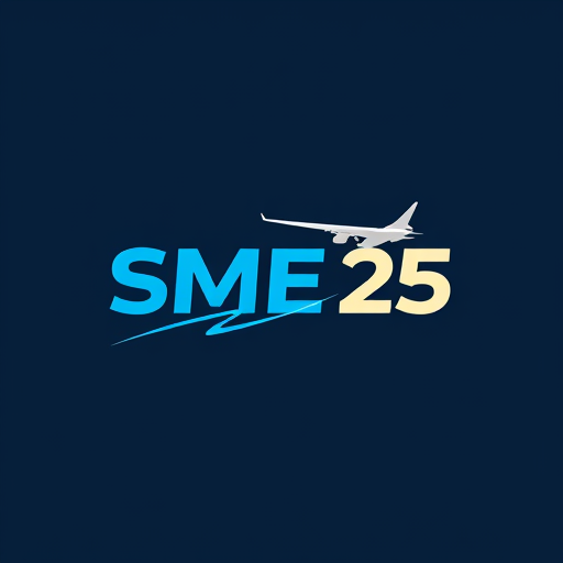 AI Design for logo with text "SME 25" but add a text that says "GO" in the back of "25", bold text, add a plane maneuvering near the logo