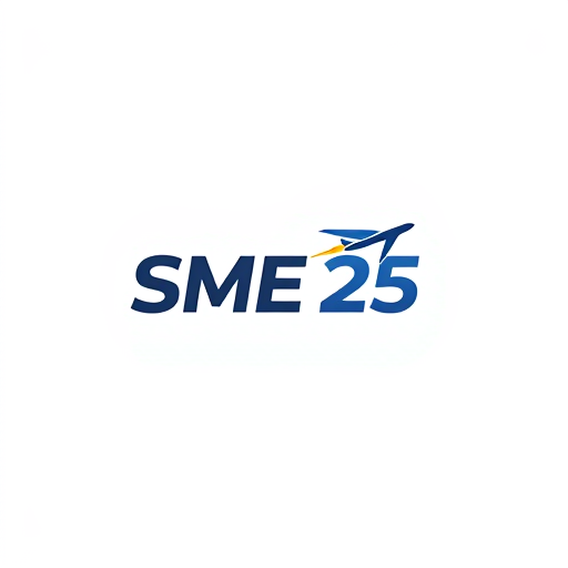 AI Design for logo with text "SME 25" but add a text that says "GO" in the back of "25", bold text, add a plane maneuvering near the logo