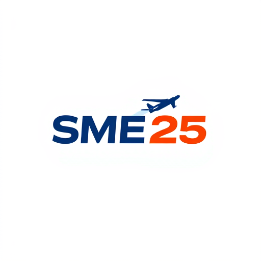 AI Design for logo with text "SME 25" but add a text that says "GO" in the back of "25", bold text, add a plane maneuvering near the logo