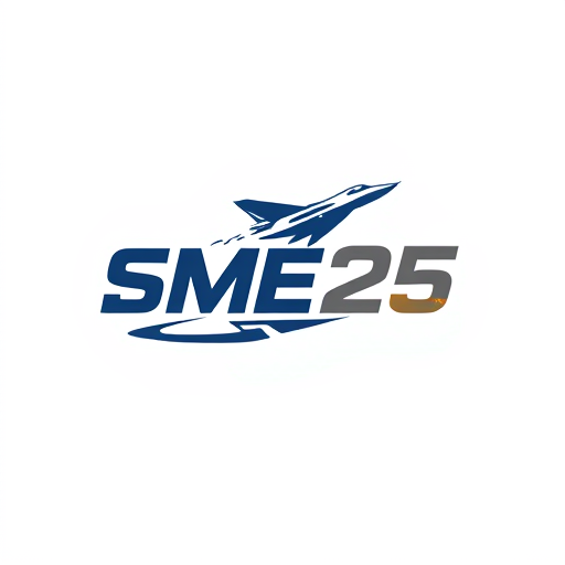 AI Design for a bold logo with the text "SME 25" but add a text that says "GO" in the back of "25", bold text, add a jet fighter plane maneuvering near the logo and leaving a smoke trail