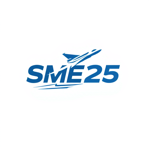 AI Design for logo with text "SME 25" but add a text that says "GO" in the back of "25", bold text, add a jet plane maneuvering near the logo and leaves a smoke trail