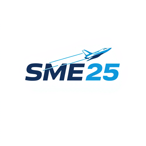 AI Design for logo with text "SME 25" but add a text that says "GO" in the back of "25", bold text, add a jet plane maneuvering near the logo and leaves a smoke trail