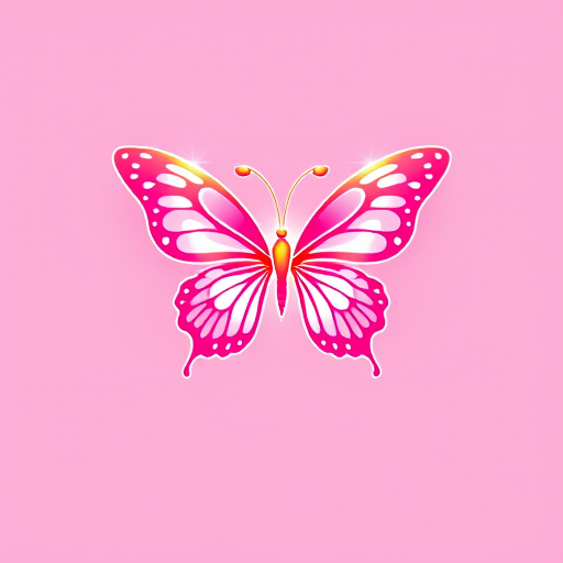 AI Design for a shining butterfly back side of the text butterfly background should be in a love theme