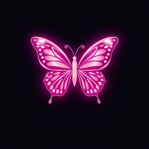 AI Design for a shining butterfly back side of the text butterfly background should be in a love theme