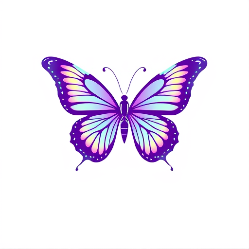 AI Design for a shining butterfly back side of the text butterfly background should be in a love theme