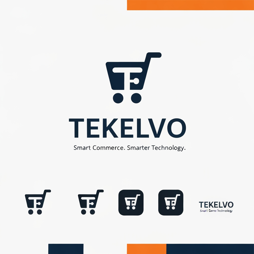 AI Design for Professional Logo Design Prompt — TEKELVO
Create a premium, professional, corporate logo for TEKELVO, a modern company focused primarily on e-commerce, with future expansion into technology, digital solutions, software, AI, and innovative online services.
Design a distinctive and sophisticated brand symbol that represents the intersection of Commerce + Technology + Innovation.
The symbol should subtly incorporate the letter “T” using clean geometric construction, negative space, digital elements, or an abstract commerce concept. Avoid using an obvious or generic shopping-cart icon. The symbol should be unique enough to become a recognizable standalone brand mark.
Brand Personality
Professional
Trustworthy
Innovative
Modern
Intelligent
Reliable
Technology-driven
Future-ready
Color Palette
Primary: Deep Navy Blue #0B1F3A
Secondary: Professional Blue #1769AA
Accent: Vibrant Orange #F97316
Background: White / very light neutral
Use the orange accent sparingly to create a premium visual highlight rather than making the logo look overly colorful.
Typography
Use a premium geometric sans-serif typeface with strong proportions and excellent readability.
The wordmark should display:
TEKELVO
Use clean, balanced letter spacing and a sophisticated corporate appearance.
Tagline
Smart Commerce. Smarter Technology.
Logo Variations
Create a complete professional logo system:
Primary icon + TEKELVO wordmark
Horizontal corporate logo
Standalone “T” brand symbol
Mobile app icon
Website favicon
Monochrome black version
White/reversed version for dark backgrounds
The logo must remain recognizable and visually strong at both small digital sizes and large print sizes.
Visual Style
Use minimal geometric forms, precise proportions, balanced negative space, subtle technological references, and clean vector-style construction.
The final design should look suitable for a serious technology/e-commerce company, not a small online shop.
Avoid:
Generic shopping-cart symbols
Excessive gradients
3D effects
Clip-art
Overly complex illustrations
Excessive colors
Cartoon styling
Unnecessary decorative elements
The final result should feel comparable to a modern global technology brand: simple, distinctive, scalable, memorable, and professional.