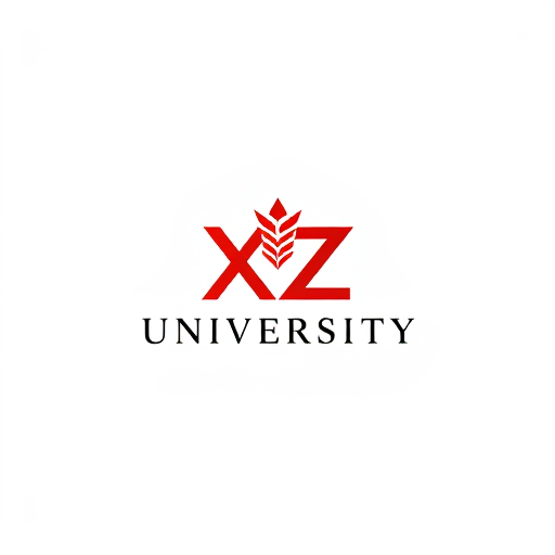 AI Design for XYZ UNIVERSITY Symbol: symbolizing strength, growth, and high aspirations.Colors: red (professional and reliable).White background