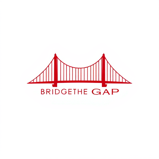 AI Design for Bridge The GapSymbol: symbolizing strength, growth, and high aspirations.Colors: red (professional and reliable).White background