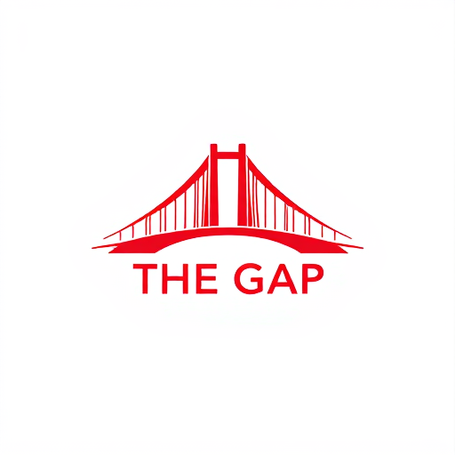 AI Design for Bridge The GapSymbol: symbolizing strength, growth, and high aspirations.Colors: red (professional and reliable).White background