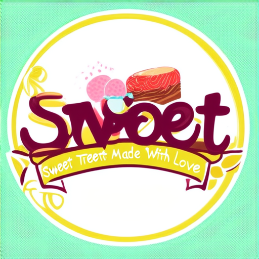 AI Design for a sweet brand callled sweet mooeit anda have this sentese around the logo:Sweet Treats Made With Love