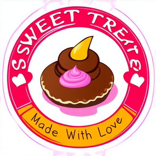AI Design for a sweet brand callled sweet mooeit anda have this sentese around the logo:Sweet Treats Made With Love