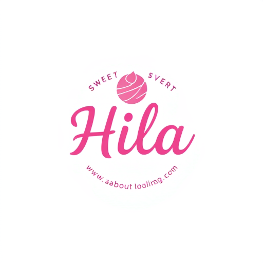 AI Design for A sweet brand called Hila with a short sentence about sweets around the logo
