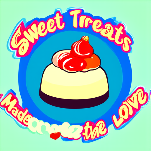 AI Design for a sweet logo with Sweet Treats Made With Love aroun the logo