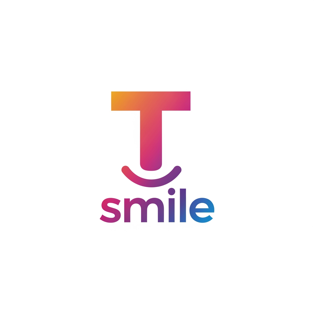 AI Design for T text ko smile vector typographic logo crate kero