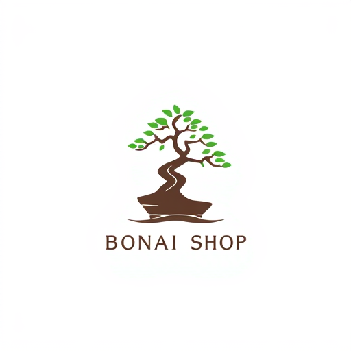 AI Design for simple minimalistic bonsai shop logo コm