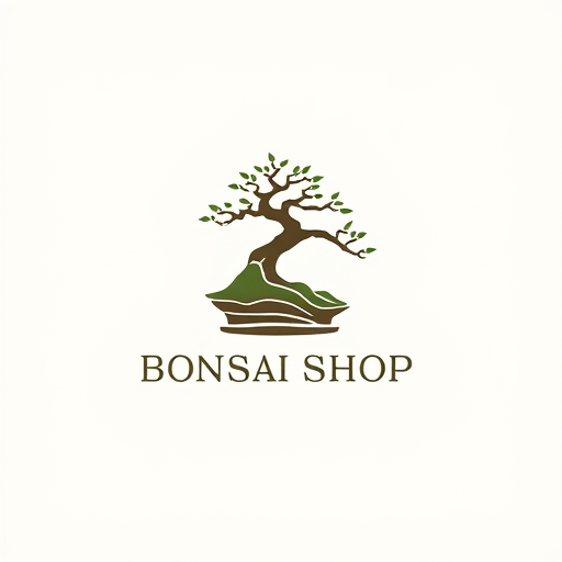 AI Design for simple minimalistic bonsai shop logo combine logo from bonsa scissor with the bonsai