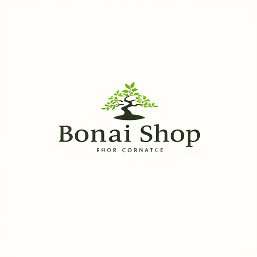 AI Design for simple minimalistic bonsai shop logo